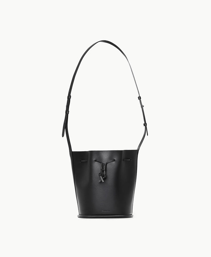 Bucket Bag aus Leder "Dli" - Schwarz