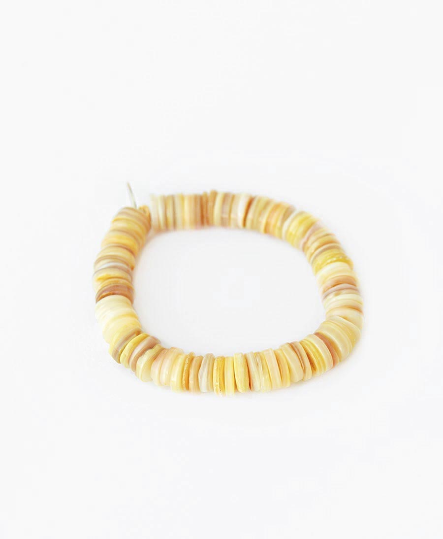 Armband / Bracelet "Valita" vergoldet mit gelben Heishi-Perlen