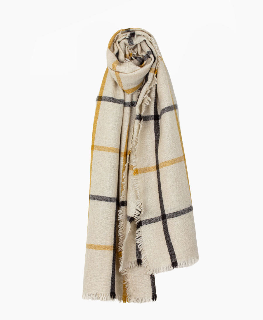 Schal / Halstuch aus Kaschmir - Kyoto Strip Creme