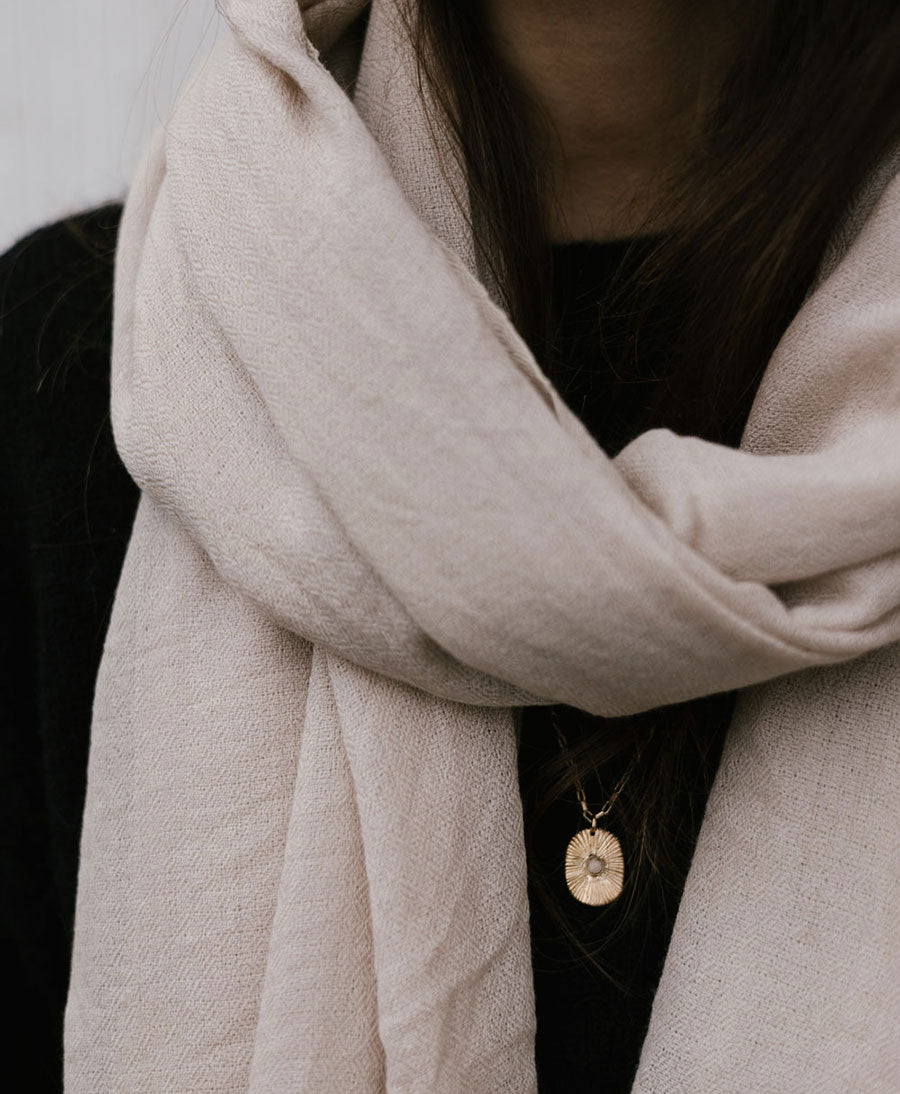 Schal aus Bio-Kaschmirwolle - Beige