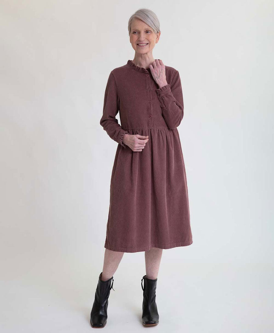 Sheila Cord Dress aus Bio-Baumwolle (Cord) - Mauve