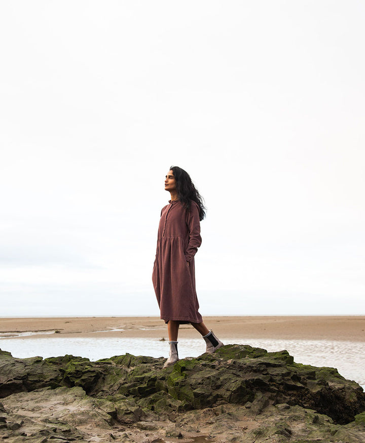 Sheila Cord Dress aus Bio-Baumwolle (Cord) - Mauve