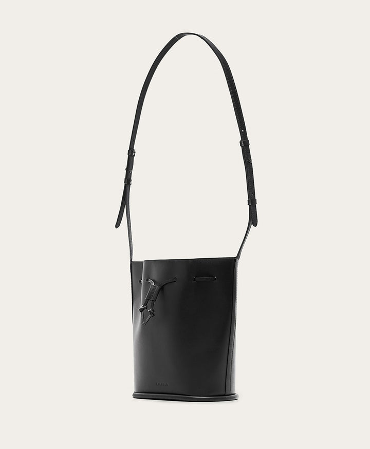 Bucket Bag aus Leder "Dli" - Schwarz