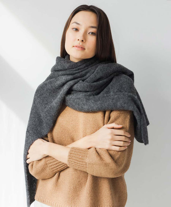 Alpaca Travel Wrap Schal - Dunkelgrau