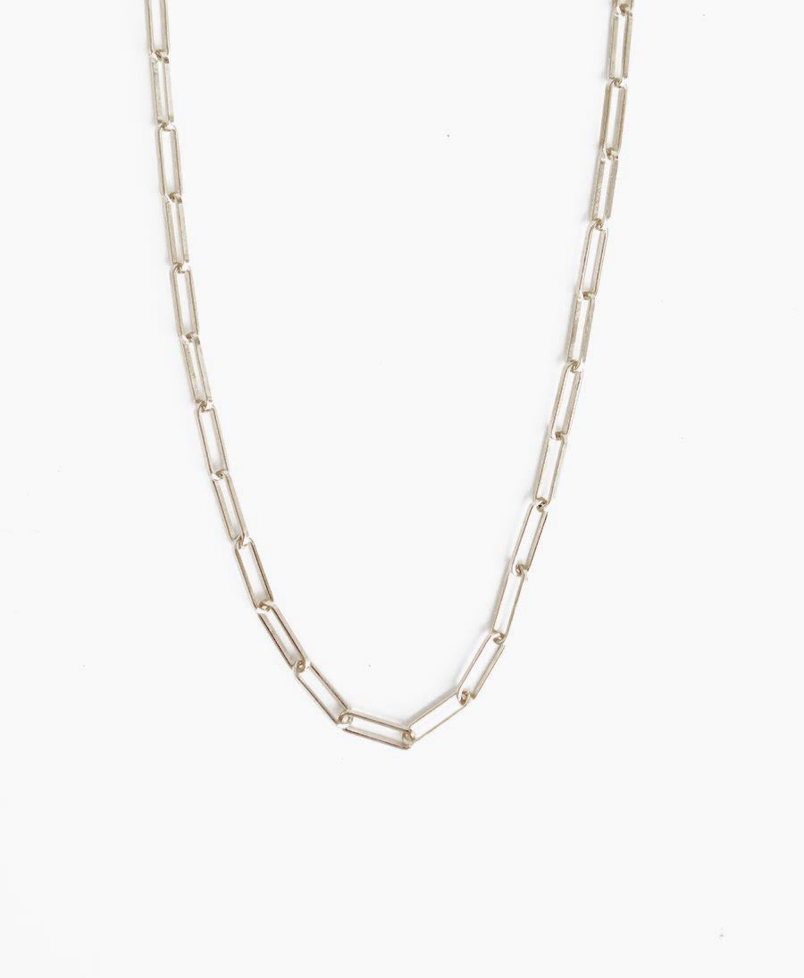 ESSENTIALS Chain Necklace - Halskette mit Weissgold vergoldet