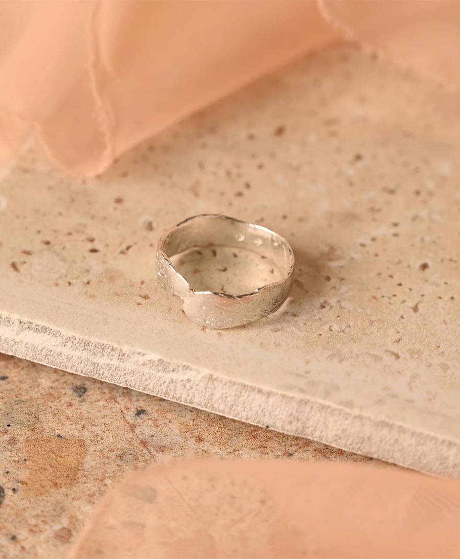 Fingerring Silber "Molten Crossover Ring"