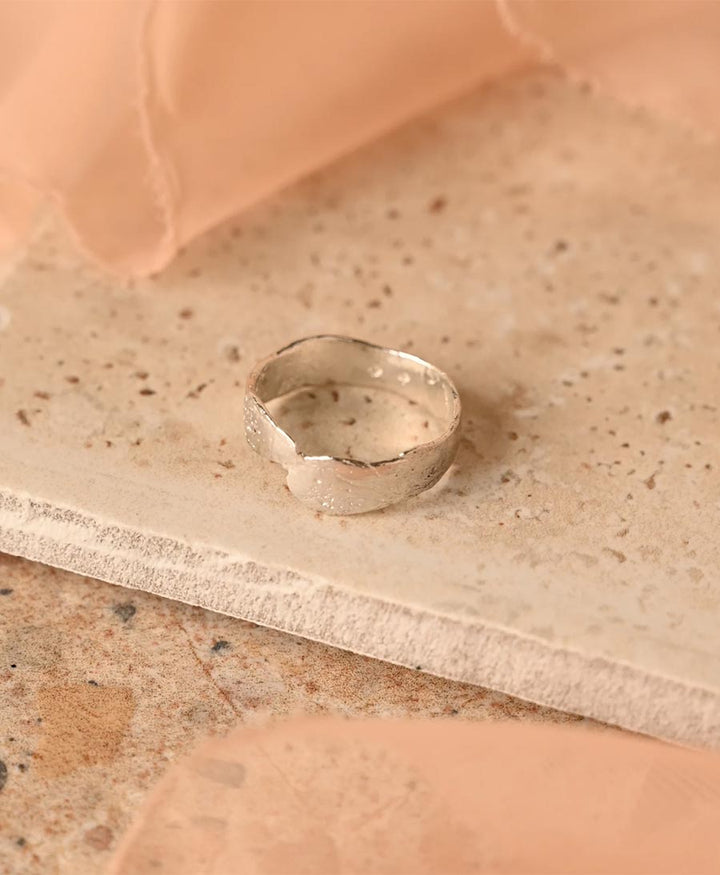 Fingerring Silber "Molten Crossover Ring"