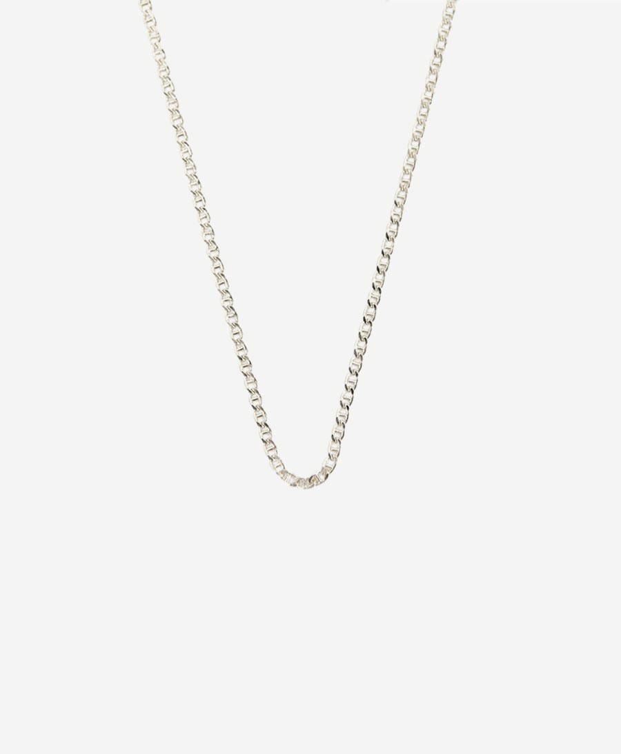 Halskette flache Ankerkette 45cm - Sterling Silber