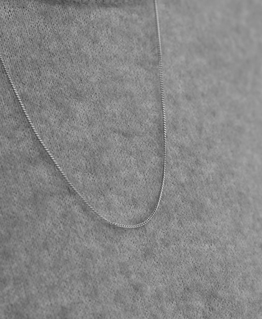 Halskette Curb 60cm - Sterling Silber