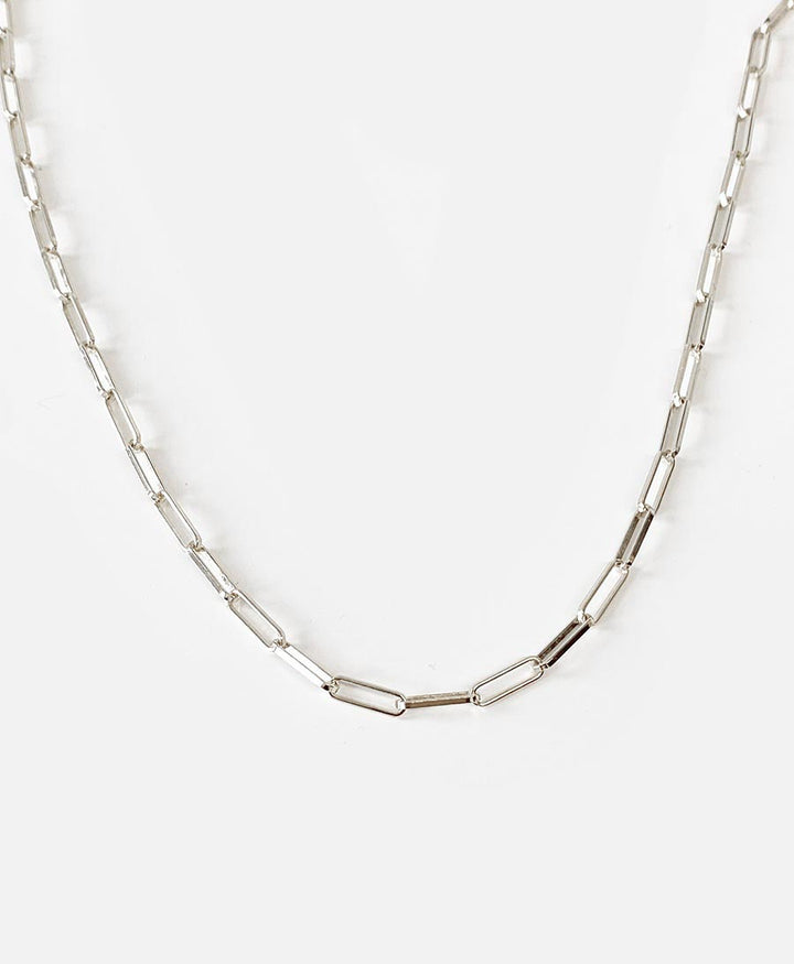 ESSENTIALS Chain Necklace - Halskette mit Weissgold vergoldet
