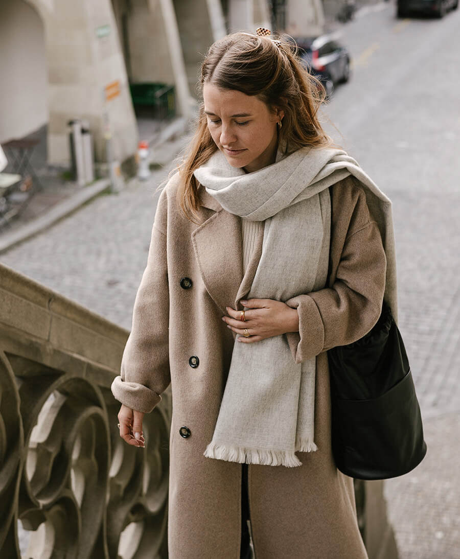 Halstuch Alpaka Schal - Solid White Canvas