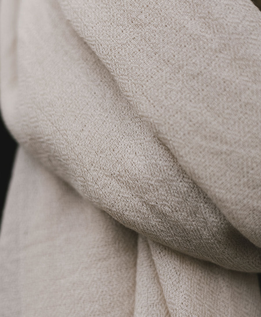 Schal aus Bio-Kaschmirwolle - Beige