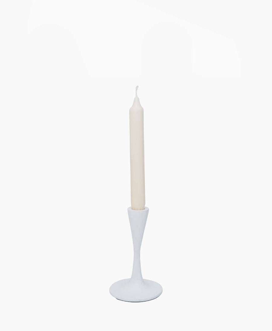 Weisser Kerzenständer aus Eisen (S) - Irregular