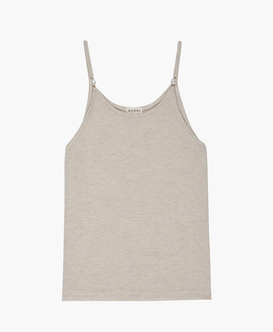 Stricktop Knit Pearl Tank Oatmeal von DONNI - Secondhand