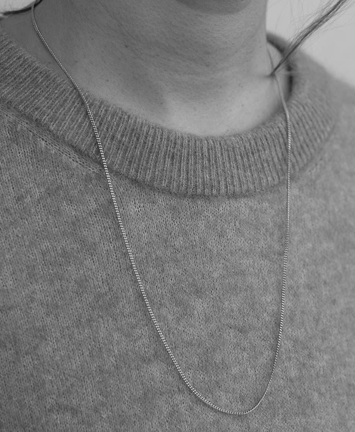 Halskette Curb 60cm - Sterling Silber