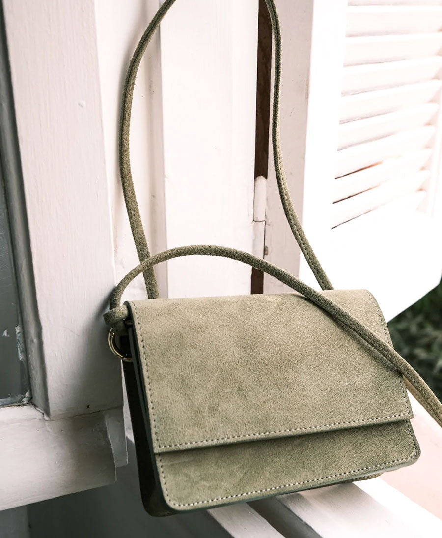 Crossbody Ledertasche LAYLA  - Olivgrün