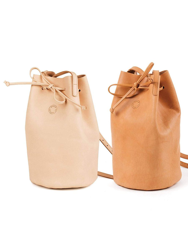 Bucket Bag aus Leder - Natur