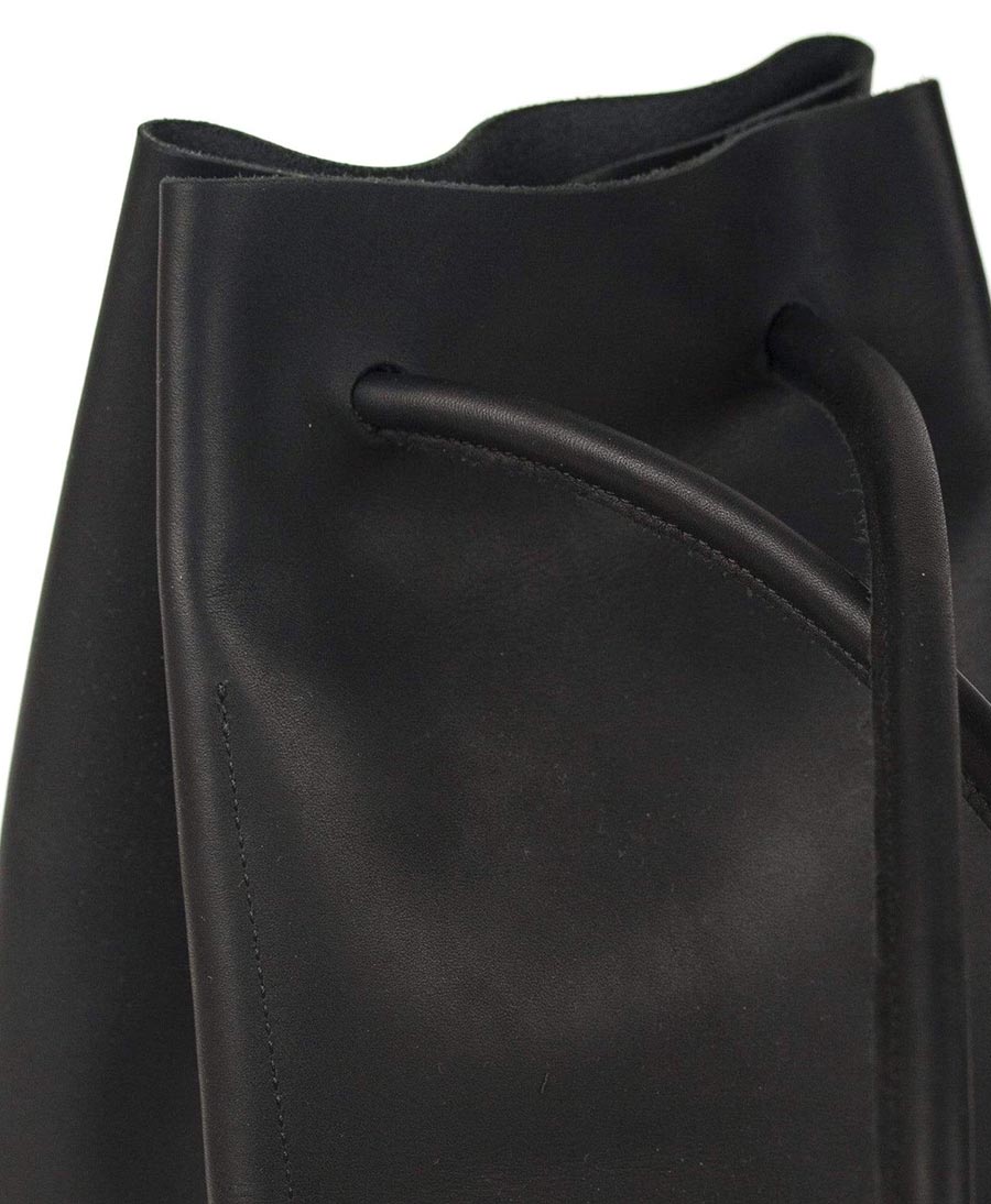 Backpack Crossover Bag aus Leder - Schwarz