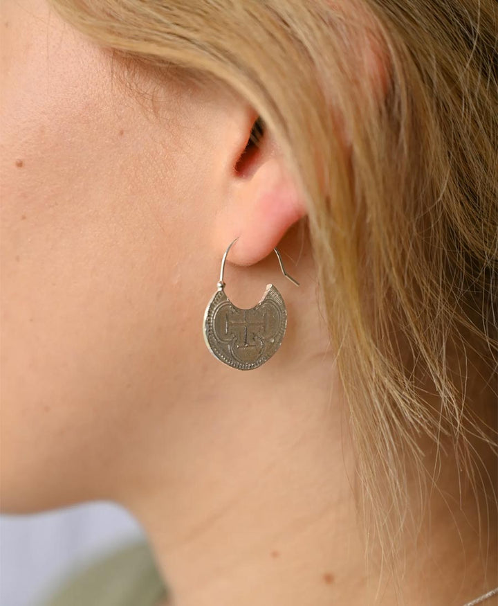 Ohrringe Silber "Tesoro Coin Hoop Earrings"