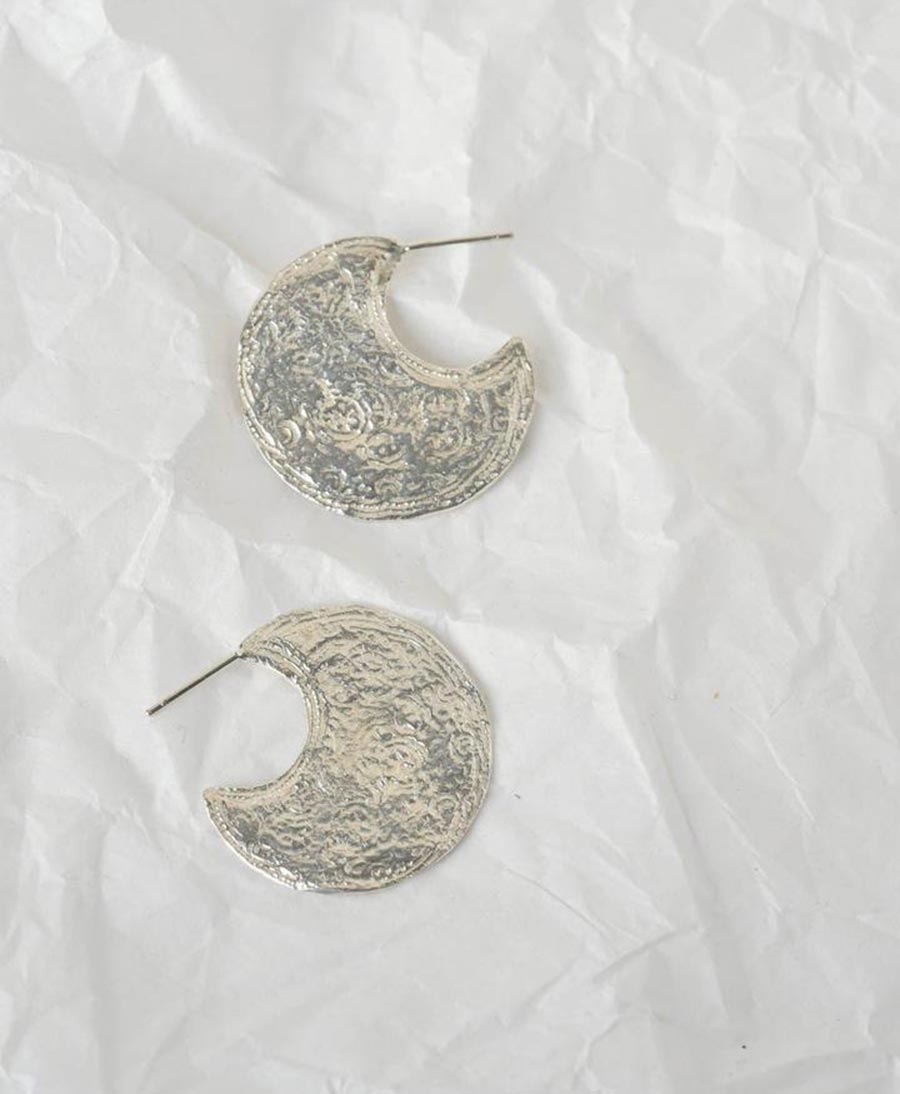 Ohrringe Silber "Ancient Traces Shield Hoop"