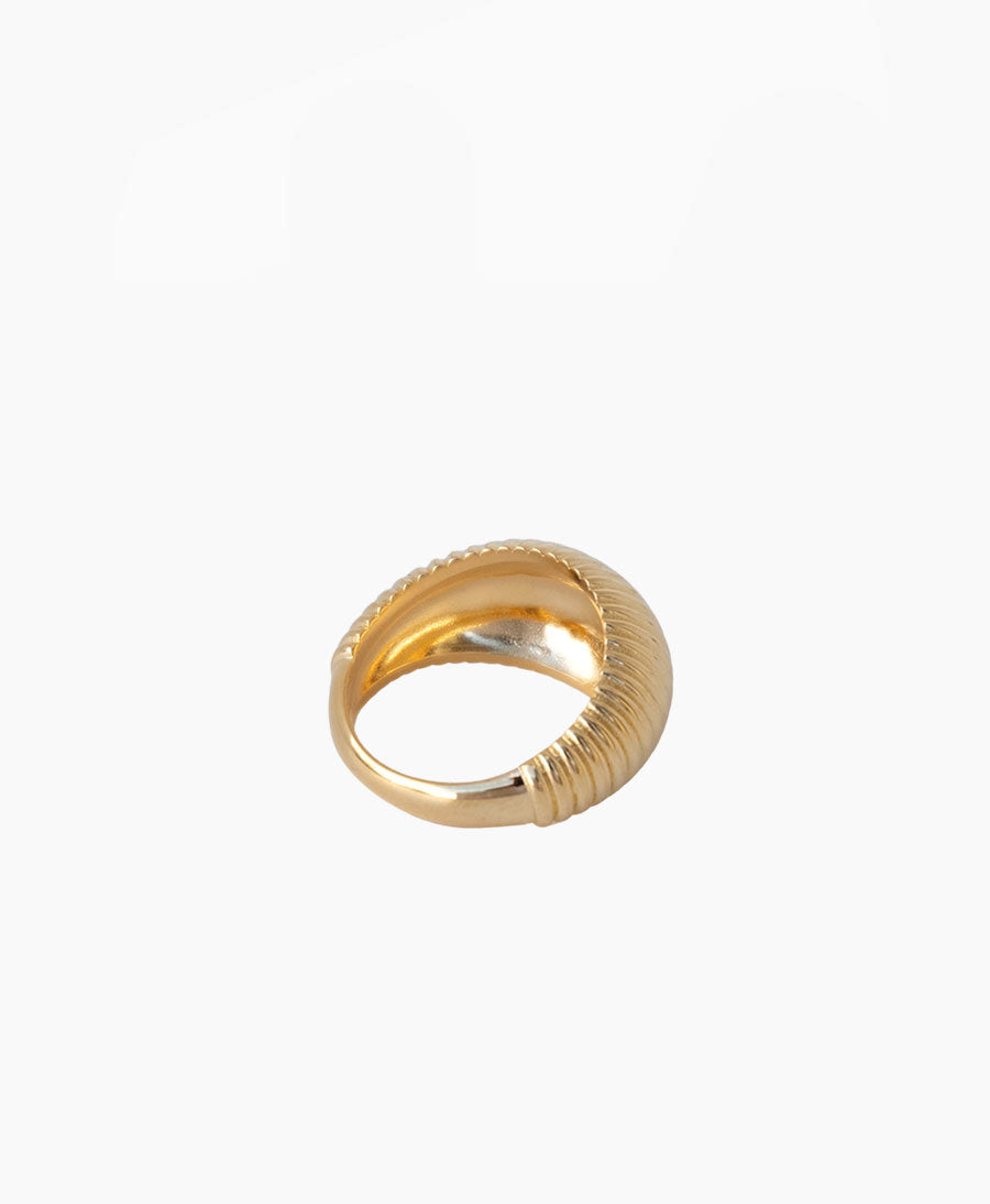 SAVOY Dome Ring vergoldet