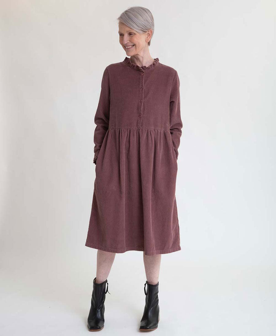 Sheila Cord Dress aus Bio-Baumwolle (Cord) - Mauve