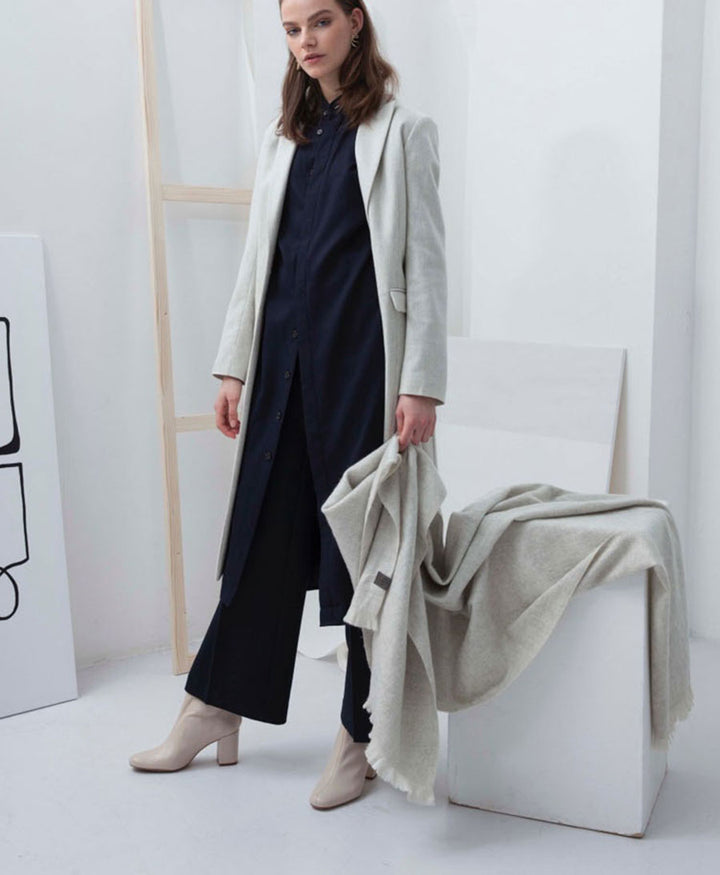 Halstuch Alpaka Schal - Solid White Canvas