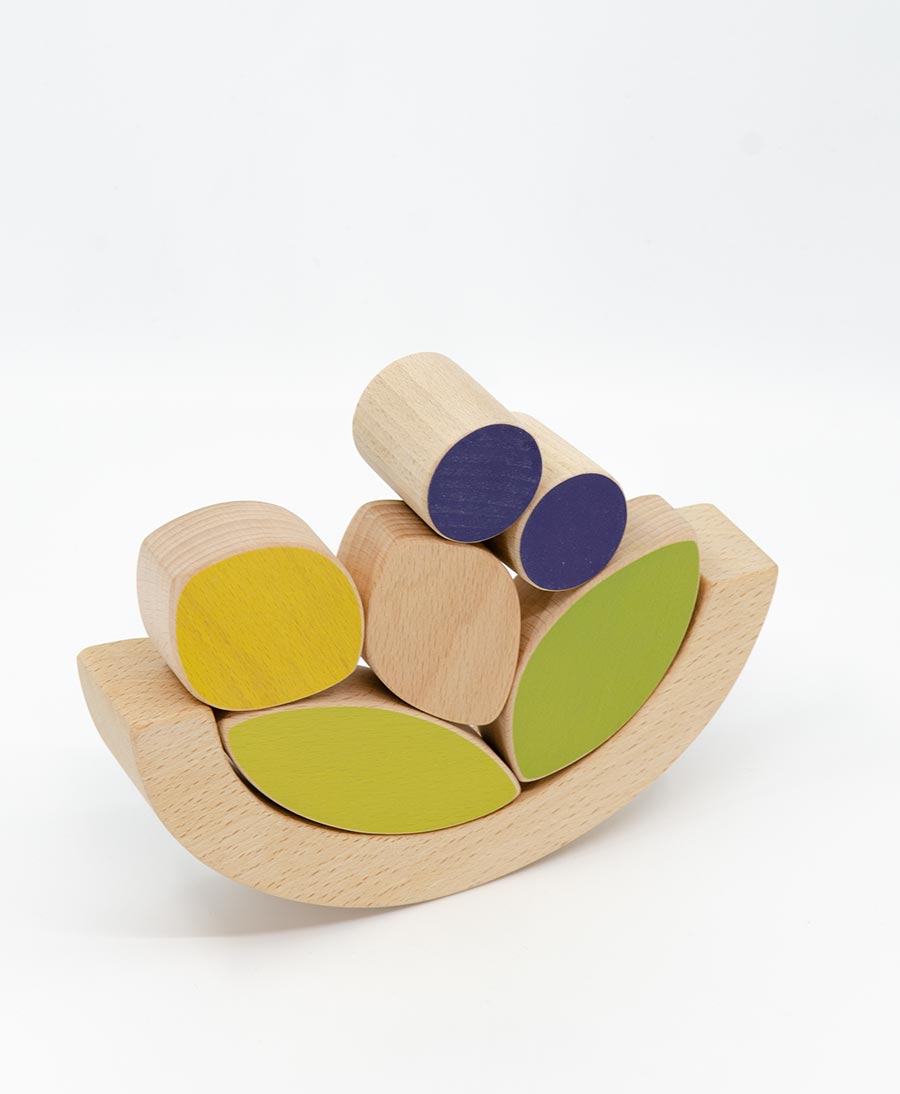 Blätter und Beeren - Stapelspielzeug aus Holz