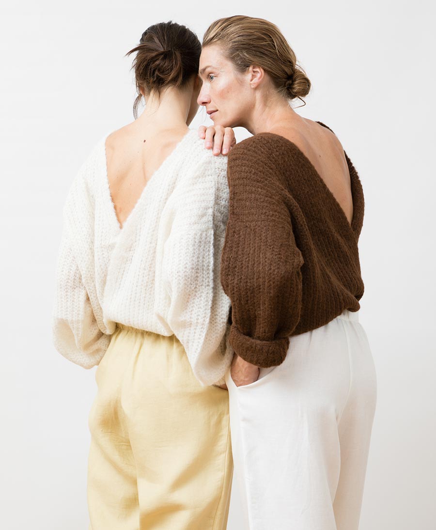 Leichter Strick-Wickelcardigan VEGA - Braun
