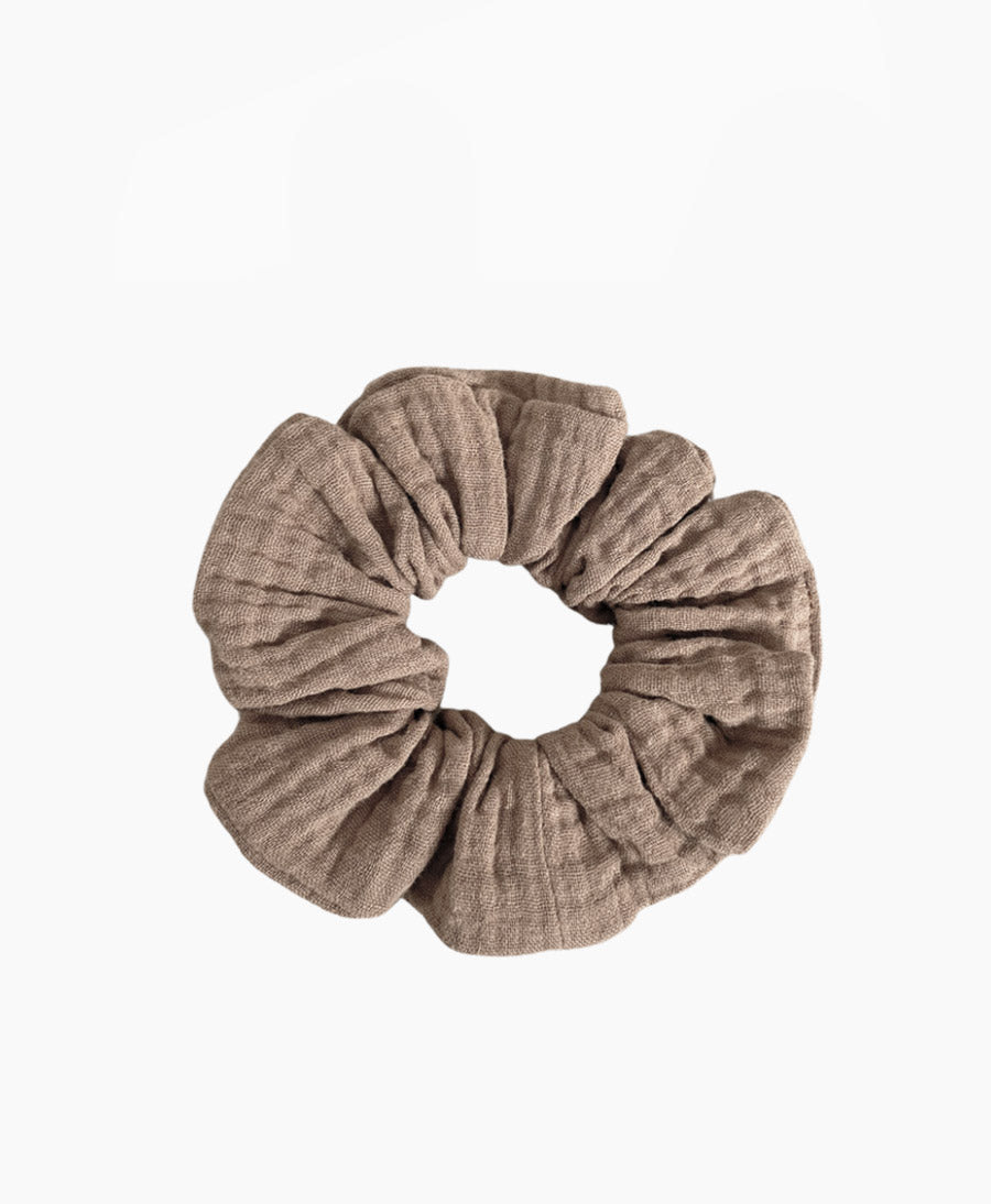 Scrunchie TAUPE aus Bio-Baumwolle / Musselin