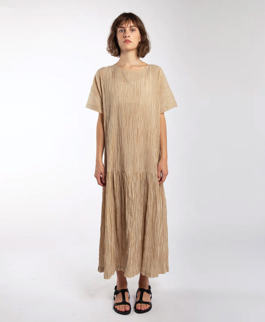 Kleid - Tee Dress Crinkle Stripe