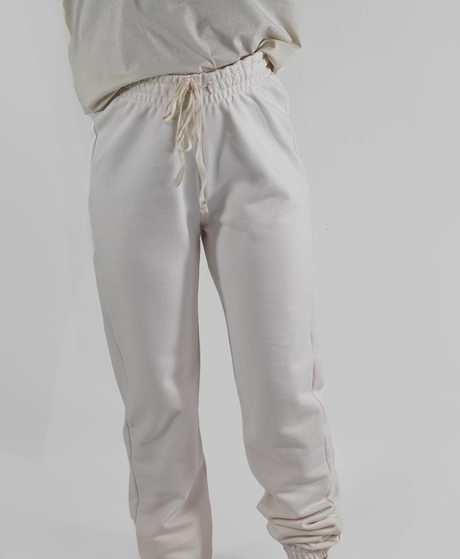 Dew Trainerhose / Sweatpants aus Bio-Baumwolle  - Ivory