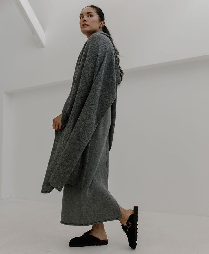 Alpaca Travel Wrap Schal - Dunkelgrau
