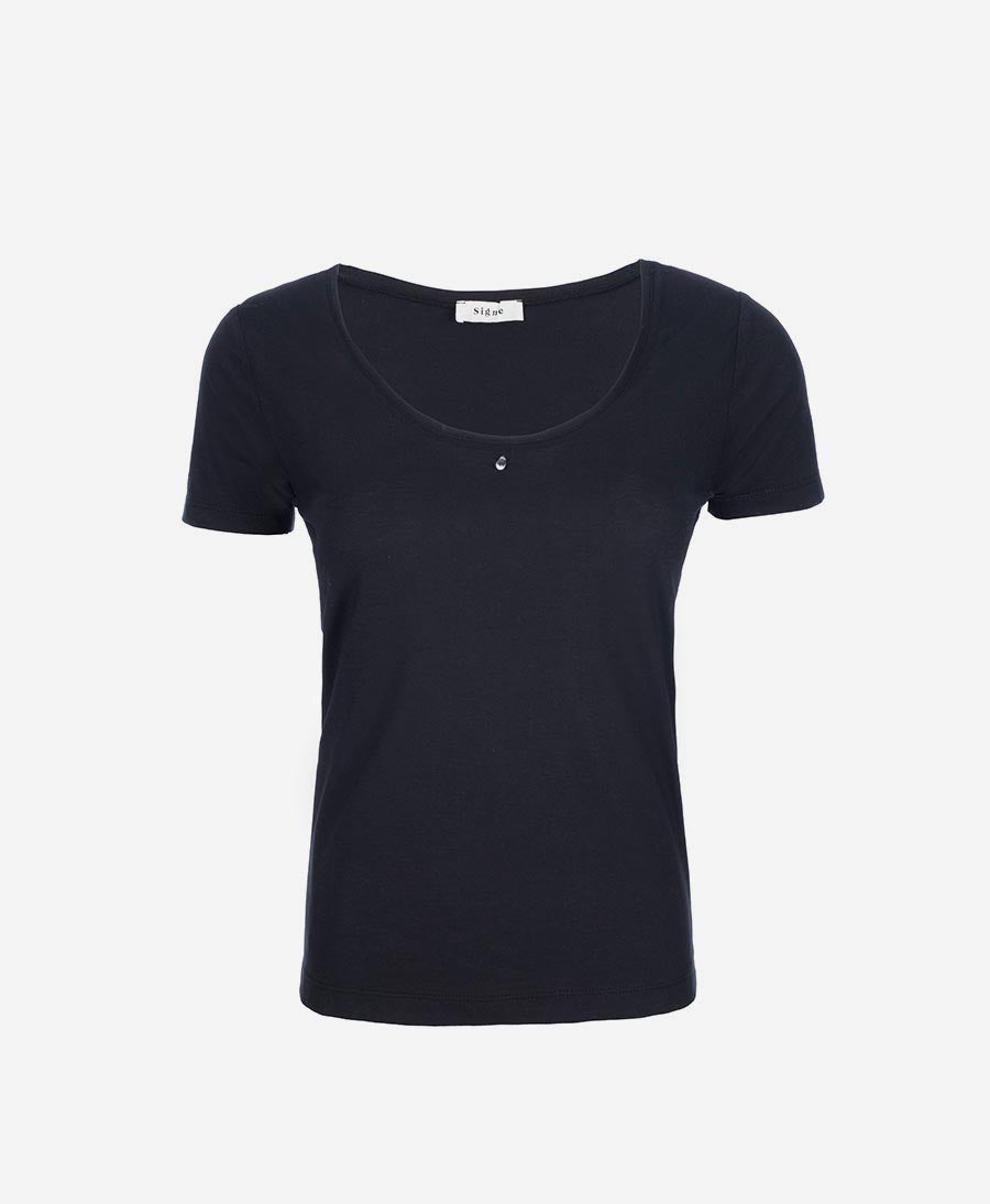 Suyu T-Shirt aus Baumwolle  - Schwarz