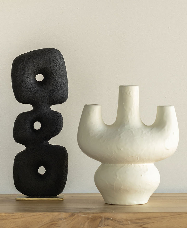 Dreiarmiger Kerzenständer aus Keramik - CHANDELIER